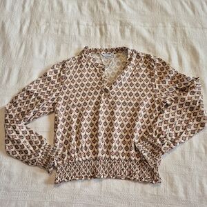 Mayoral girls size 12 yr long sleeve 3 button blouse elastic waist & cuffs NWOT